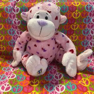 Webkinz Pink Love Monkey HM343 No Code Stuffed Plush Animal Pet